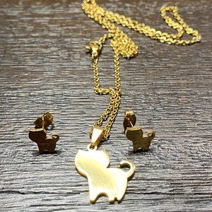 Cat Necklace & Earrings